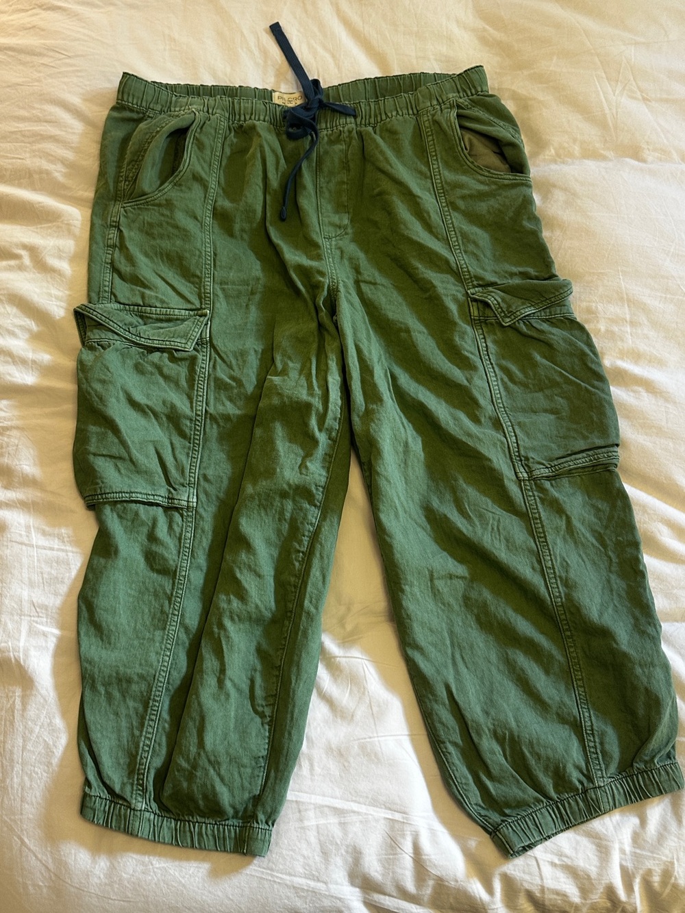 Pilcro Olive Linen cotton joggers